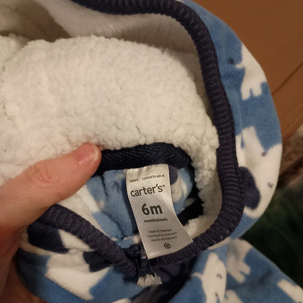 NWT Carter's Fleece Elephant Hooded Jumpsuit